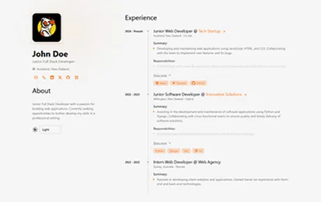 Print-friendly Portfolio CV