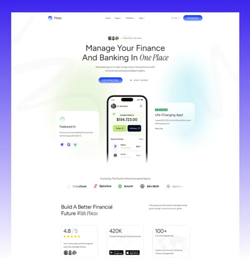 Screenshot of finzo theme.